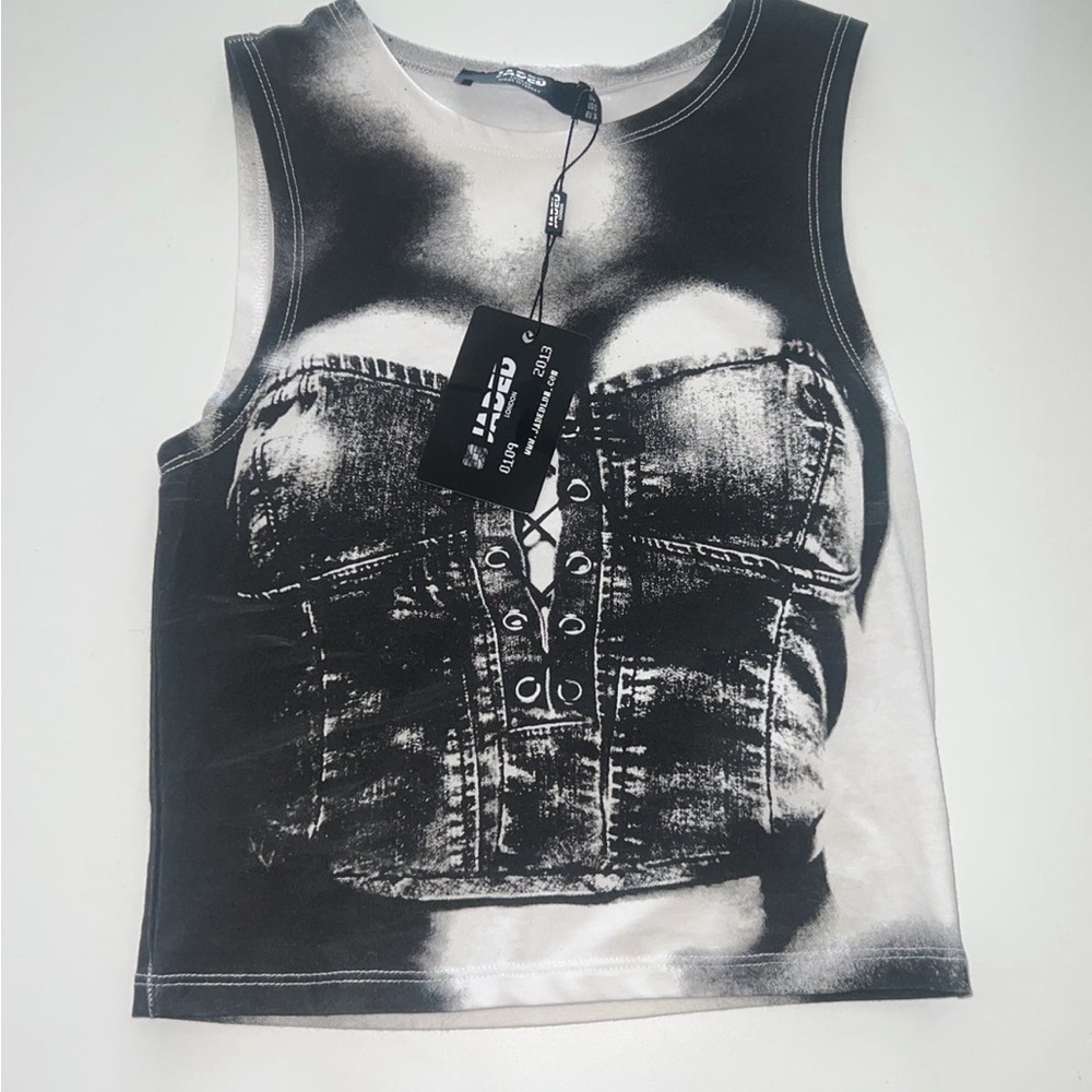 Jaded London Illusion Corset Top Print